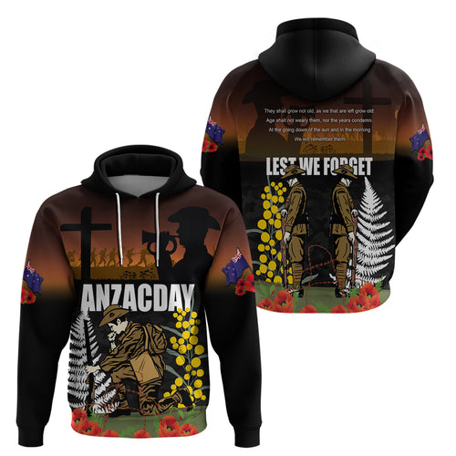 New Zealand and Australia ANZAC Day Hoodie Soldier and Last Post Camouflage Pattern