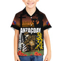 New Zealand and Australia ANZAC Day Kid Hawaiian Shirt Soldier and Last Post Camouflage Pattern