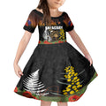 New Zealand and Australia ANZAC Day Kid Short Sleeve Dress Soldier and Last Post Camouflage Pattern