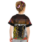 New Zealand and Australia ANZAC Day Kid T Shirt Soldier and Last Post Camouflage Pattern