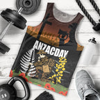New Zealand and Australia ANZAC Day Men Tank Top Soldier and Last Post Camouflage Pattern