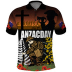New Zealand and Australia ANZAC Day Polo Shirt Soldier and Last Post Camouflage Pattern