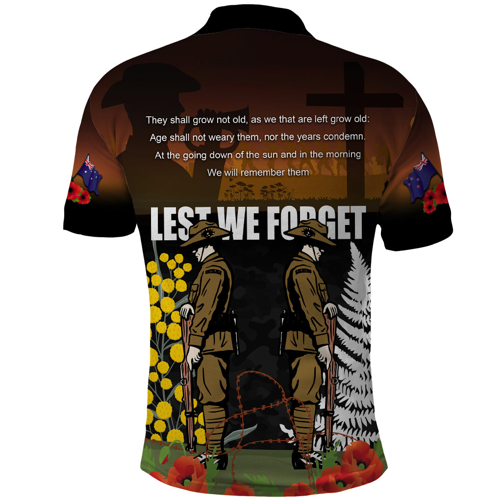 New Zealand and Australia ANZAC Day Polo Shirt Soldier and Last Post Camouflage Pattern