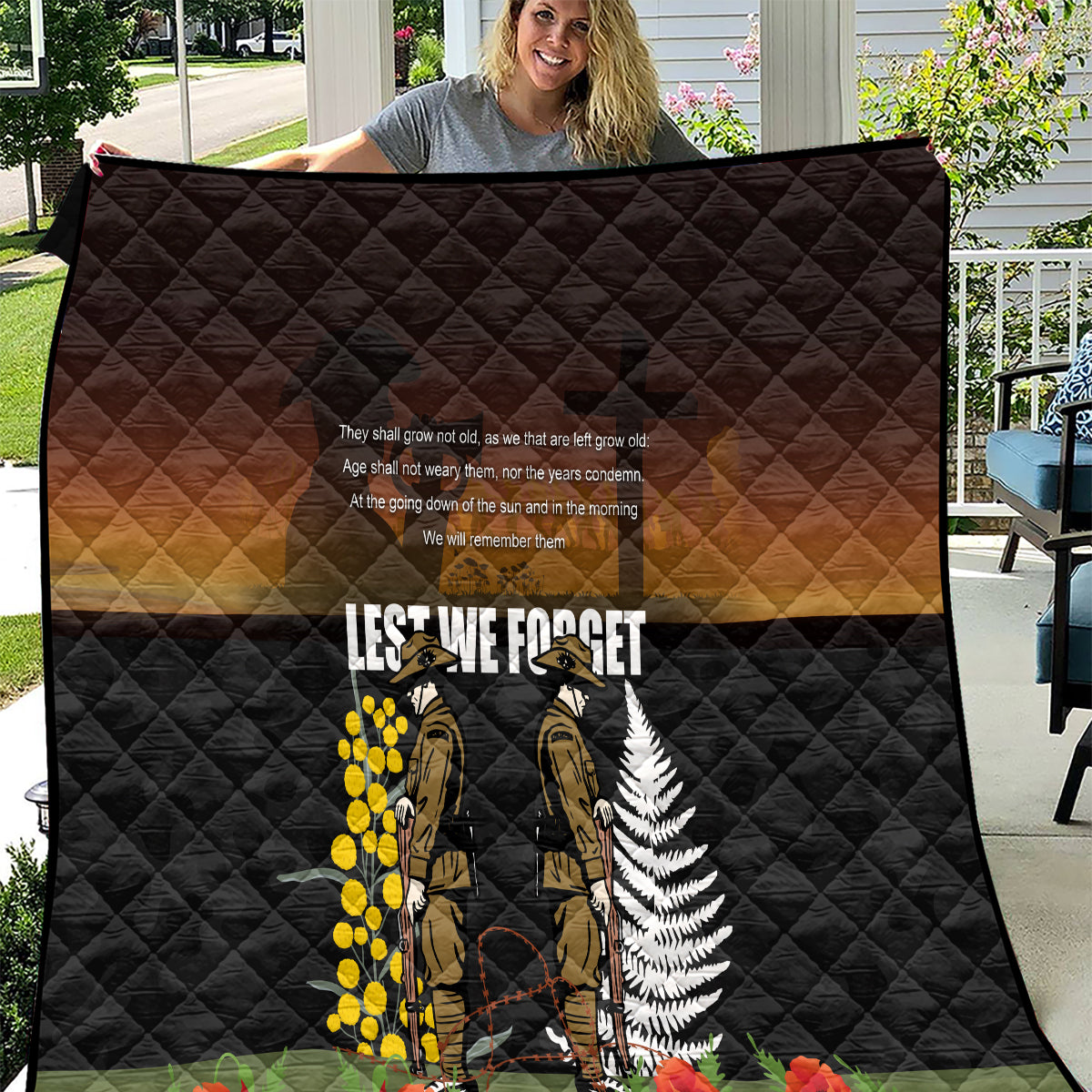 New Zealand and Australia ANZAC Day Quilt Soldier and Last Post Camouflage Pattern