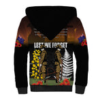New Zealand and Australia ANZAC Day Sherpa Hoodie Soldier and Last Post Camouflage Pattern