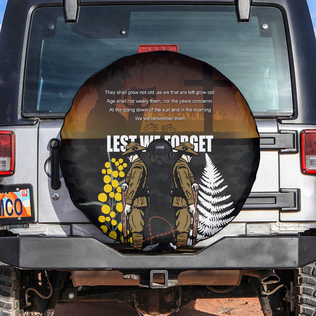 New Zealand and Australia ANZAC Day Spare Tire Cover Soldier and Last Post Camouflage Pattern