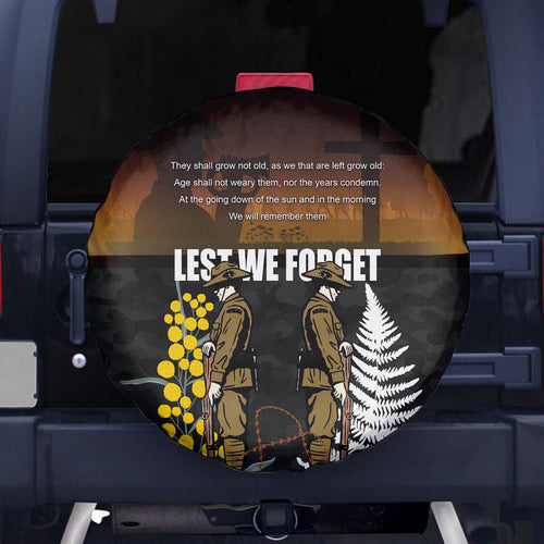 New Zealand and Australia ANZAC Day Spare Tire Cover Soldier and Last Post Camouflage Pattern