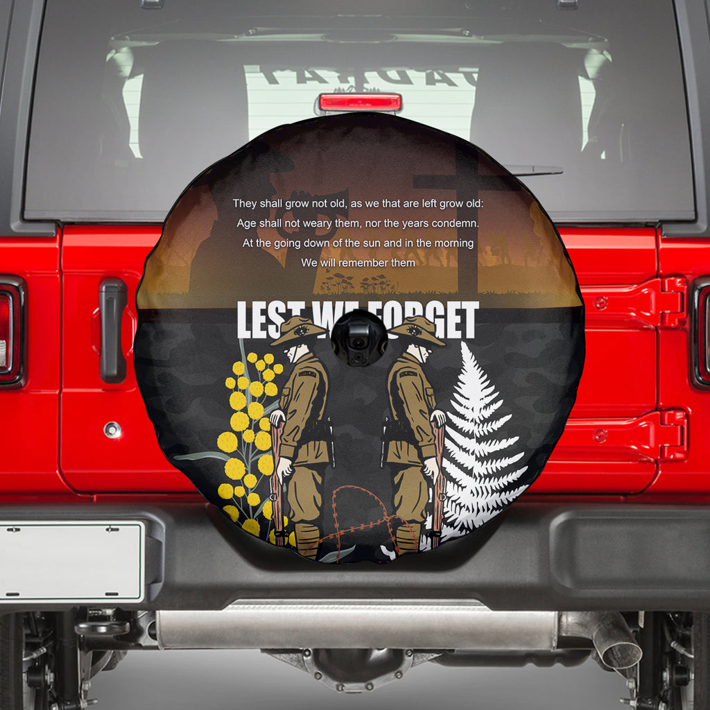 New Zealand and Australia ANZAC Day Spare Tire Cover Soldier and Last Post Camouflage Pattern