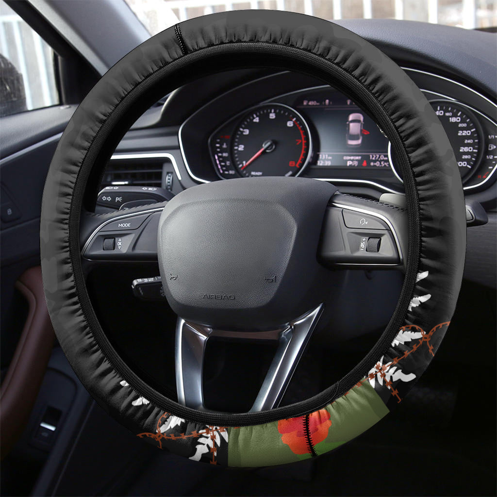New Zealand and Australia ANZAC Day Steering Wheel Cover Soldier and Last Post Camouflage Pattern
