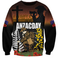 New Zealand and Australia ANZAC Day Sweatshirt Soldier and Last Post Camouflage Pattern