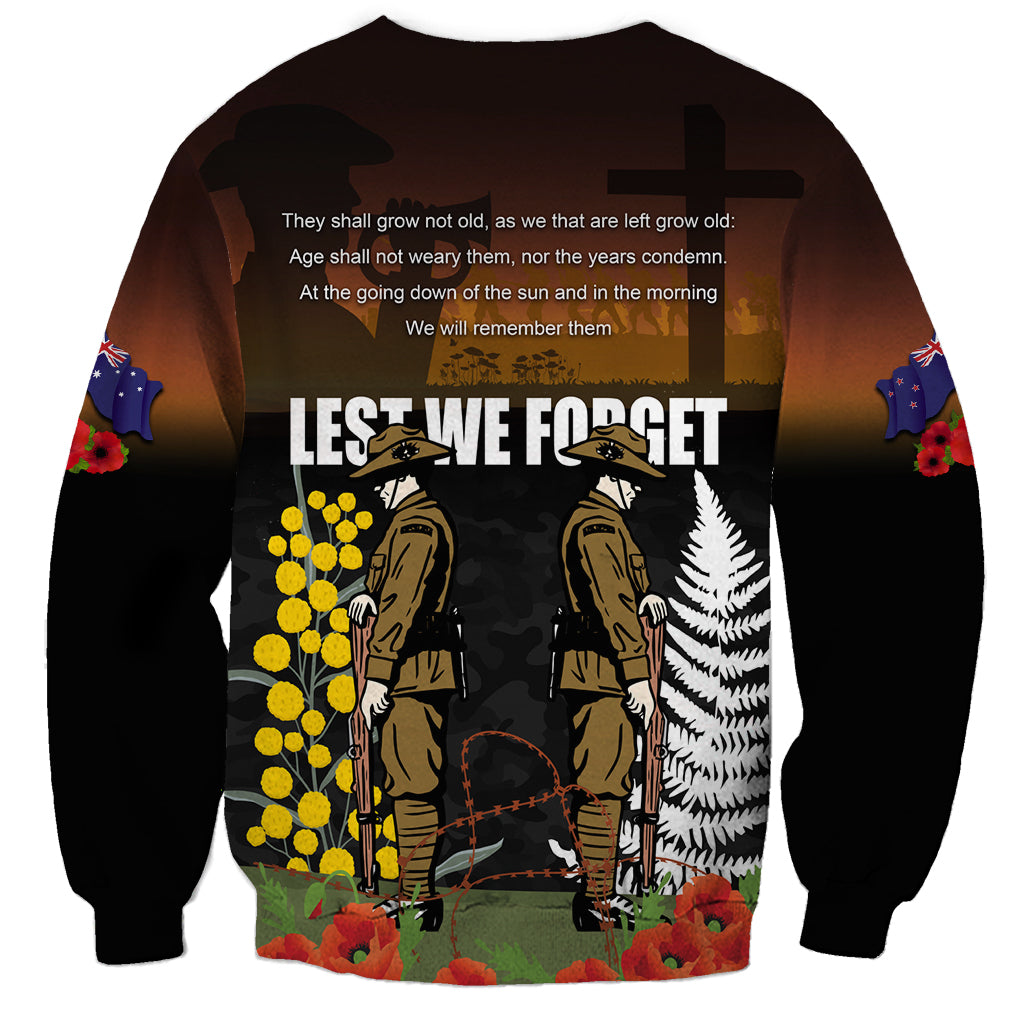 New Zealand and Australia ANZAC Day Sweatshirt Soldier and Last Post Camouflage Pattern