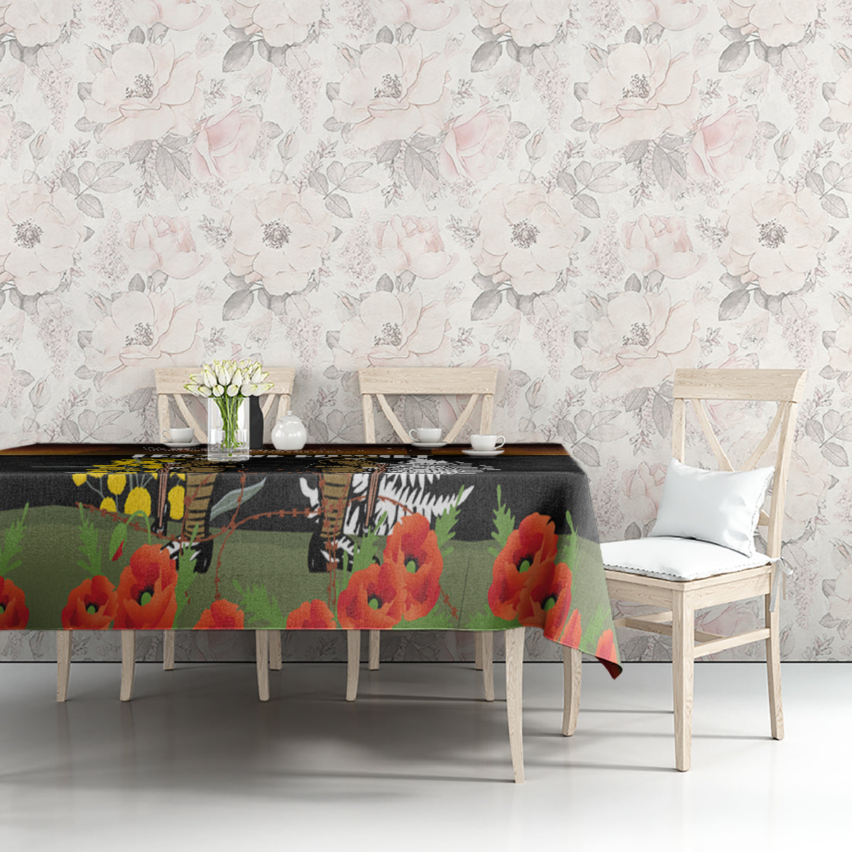 New Zealand and Australia ANZAC Day Tablecloth Soldier and Last Post Camouflage Pattern