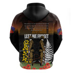 New Zealand and Australia ANZAC Day Zip Hoodie Soldier and Last Post Camouflage Pattern