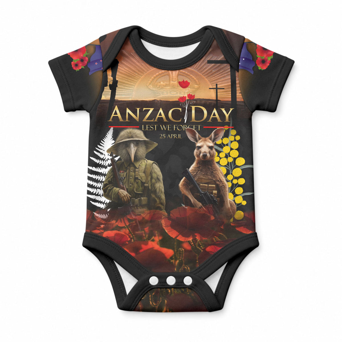 New Zealand and Australia ANZAC Day Baby Onesie