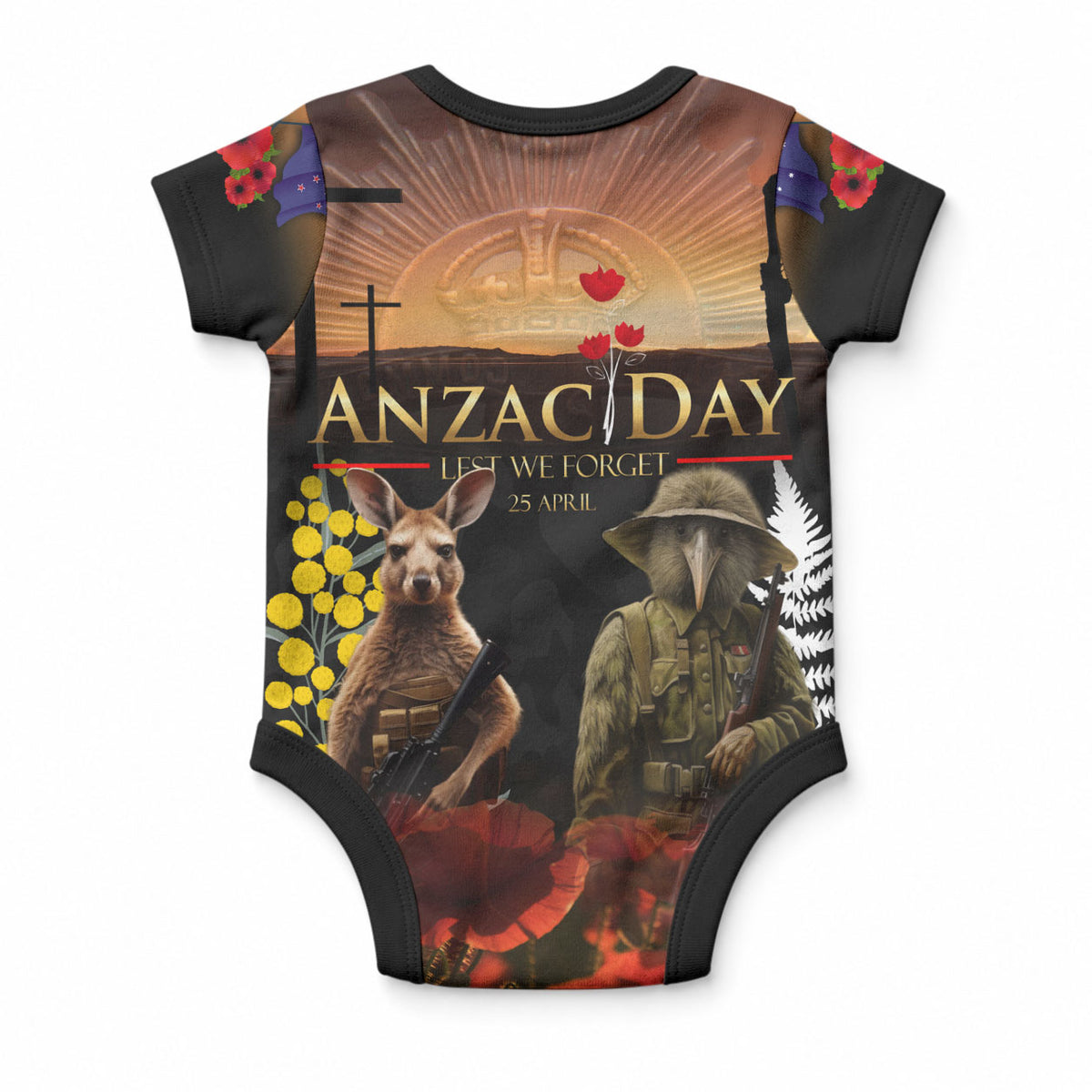 New Zealand and Australia ANZAC Day Baby Onesie