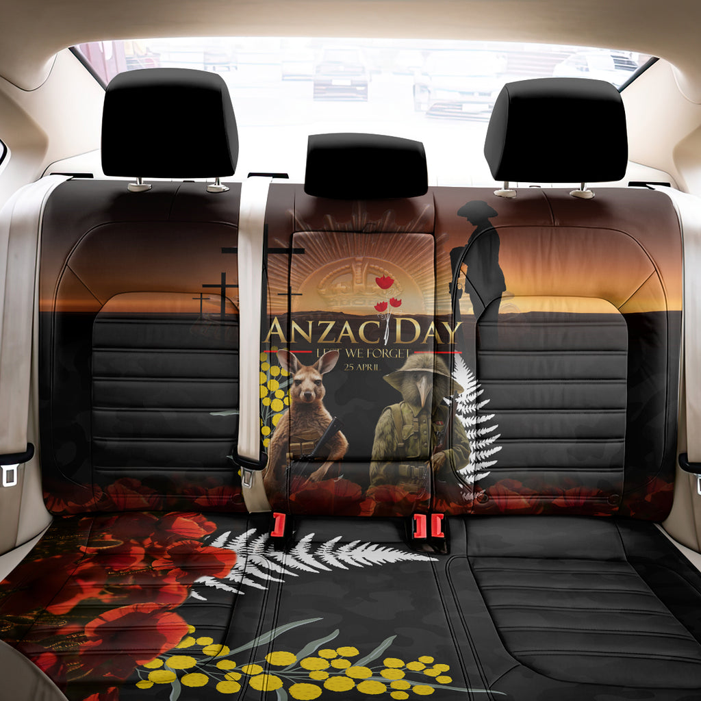 New Zealand and Australia ANZAC Day Back Car Seat Cover Kiwi Bird and Kangaroo Soldier