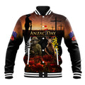 New Zealand and Australia ANZAC Day Baseball Jacket Kiwi Bird and Kangaroo Soldier