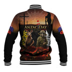 New Zealand and Australia ANZAC Day Baseball Jacket Kiwi Bird and Kangaroo Soldier
