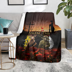 New Zealand and Australia ANZAC Day Blanket Kiwi Bird and Kangaroo Soldier