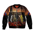 New Zealand and Australia ANZAC Day Bomber Jacket Kiwi Bird and Kangaroo Soldier