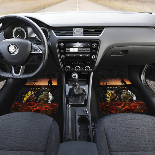 New Zealand and Australia ANZAC Day Car Mats Kiwi Bird and Kangaroo Soldier