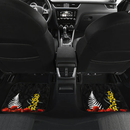 New Zealand and Australia ANZAC Day Car Mats Kiwi Bird and Kangaroo Soldier