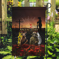 New Zealand and Australia ANZAC Day Garden Flag Kiwi Bird and Kangaroo Soldier