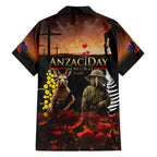 New Zealand and Australia ANZAC Day Hawaiian Shirt Kiwi Bird and Kangaroo Soldier