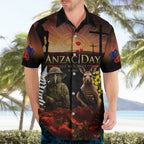 New Zealand and Australia ANZAC Day Hawaiian Shirt Kiwi Bird and Kangaroo Soldier