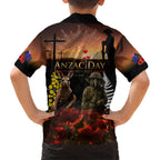 New Zealand and Australia ANZAC Day Hawaiian Shirt Kiwi Bird and Kangaroo Soldier