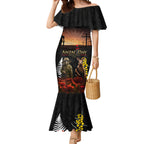New Zealand and Australia ANZAC Day Mermaid Dress Kiwi Bird and Kangaroo Soldier