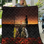 New Zealand and Australia ANZAC Day Quilt Kiwi Bird and Kangaroo Soldier