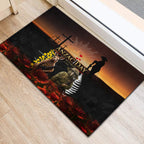 New Zealand and Australia ANZAC Day Rubber Doormat Kiwi Bird and Kangaroo Soldier