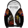 New Zealand and Australia ANZAC Day Sherpa Hoodie Kiwi Bird and Kangaroo Soldier