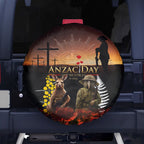 New Zealand and Australia ANZAC Day Spare Tire Cover Kiwi Bird and Kangaroo Soldier