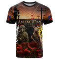 New Zealand and Australia ANZAC Day T Shirt Kiwi Bird and Kangaroo Soldier