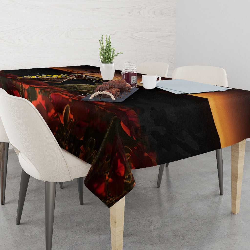 New Zealand and Australia ANZAC Day Tablecloth Kiwi Bird and Kangaroo Soldier