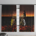 New Zealand and Australia ANZAC Day Window Curtain Kiwi Bird and Kangaroo Soldier
