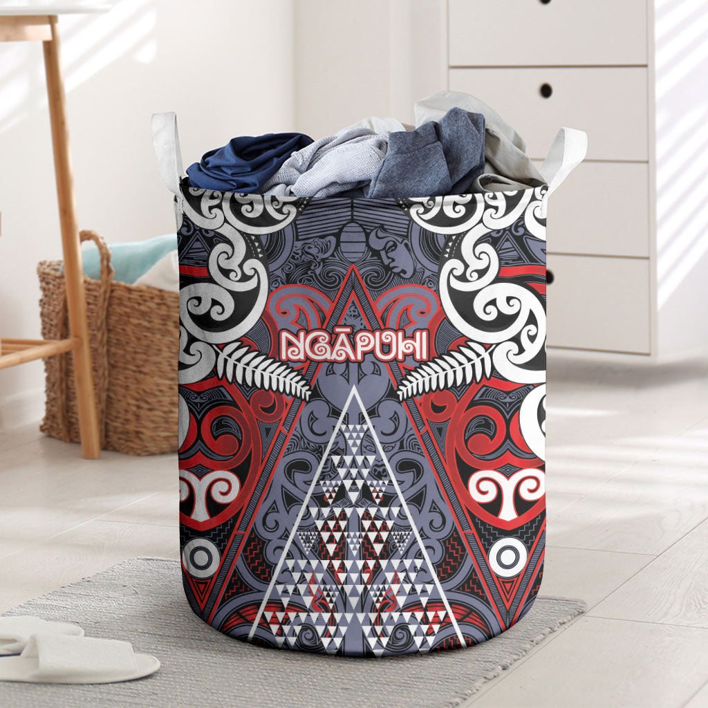 Aotearoa Iwi Ngapuhi Laundry Basket Maori Motif Tribal
