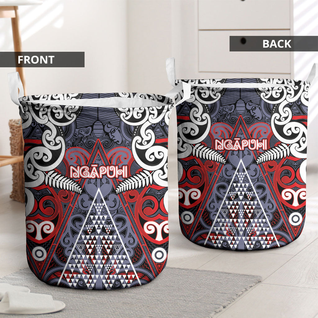 Aotearoa Iwi Ngapuhi Laundry Basket Maori Motif Tribal