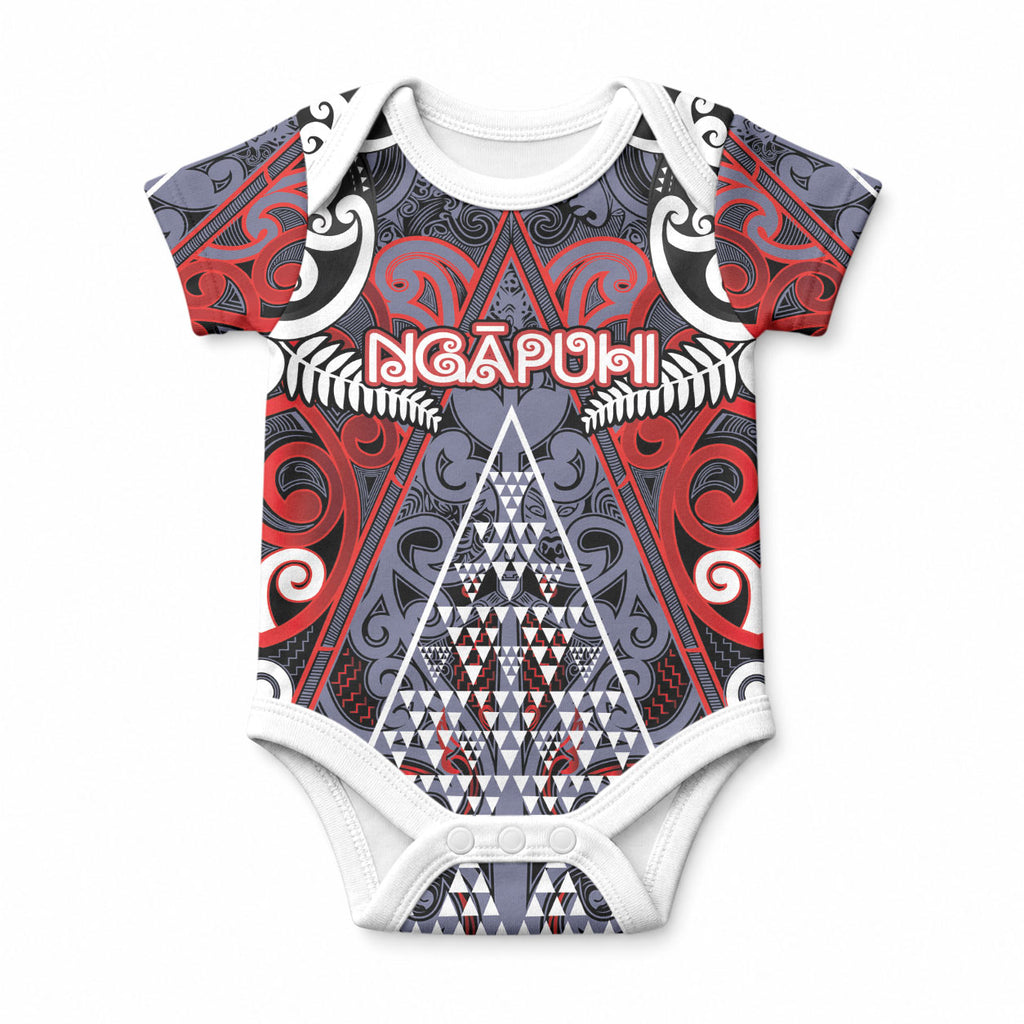 Personalised Aotearoa Iwi Ngapuhi Baby Onesie Maori Motif Tribal
