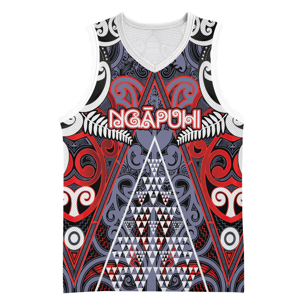 Personalised Aotearoa Iwi Ngapuhi Basketball Jersey Maori Motif Tribal
