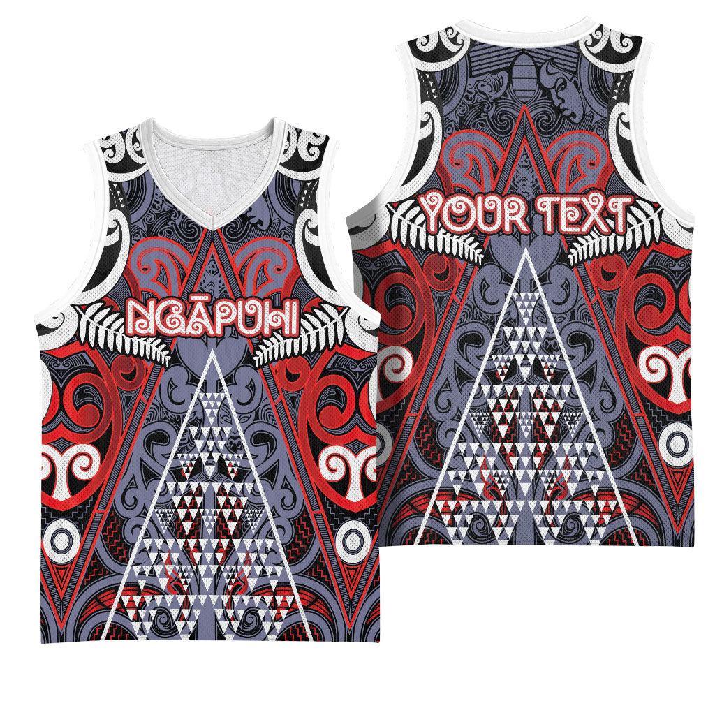 Personalised Aotearoa Iwi Ngapuhi Basketball Jersey Maori Motif Tribal
