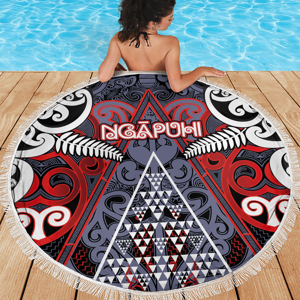 Aotearoa Iwi Ngapuhi Beach Blanket Maori Motif Tribal