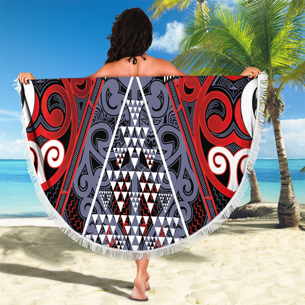 Aotearoa Iwi Ngapuhi Beach Blanket Maori Motif Tribal