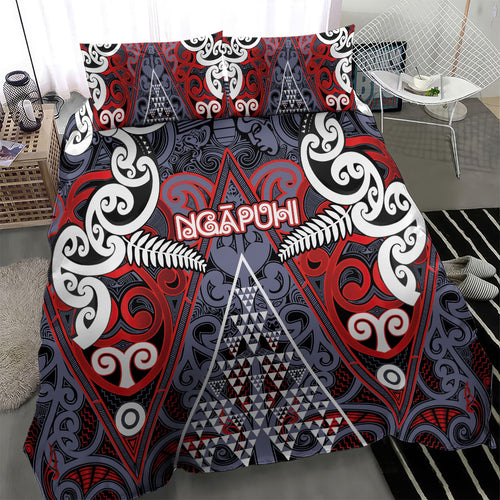 Aotearoa Iwi Ngapuhi Bedding Set Maori Motif Tribal