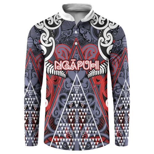 Personalised Aotearoa Iwi Ngapuhi Button Sweatshirt Maori Motif Tribal
