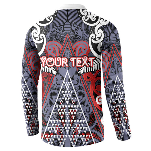 Personalised Aotearoa Iwi Ngapuhi Button Sweatshirt Maori Motif Tribal