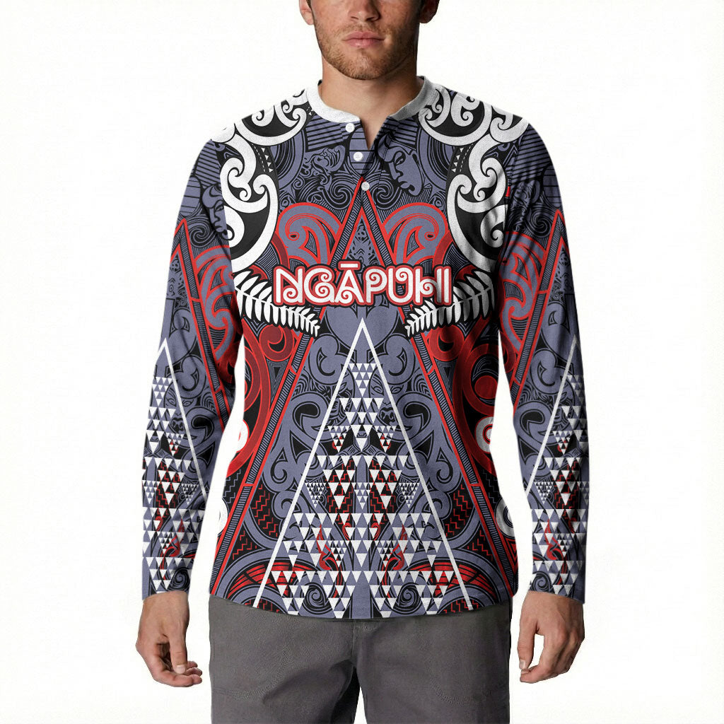 Personalised Aotearoa Iwi Ngapuhi Button Sweatshirt Maori Motif Tribal