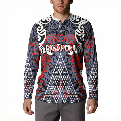 Personalised Aotearoa Iwi Ngapuhi Button Sweatshirt Maori Motif Tribal